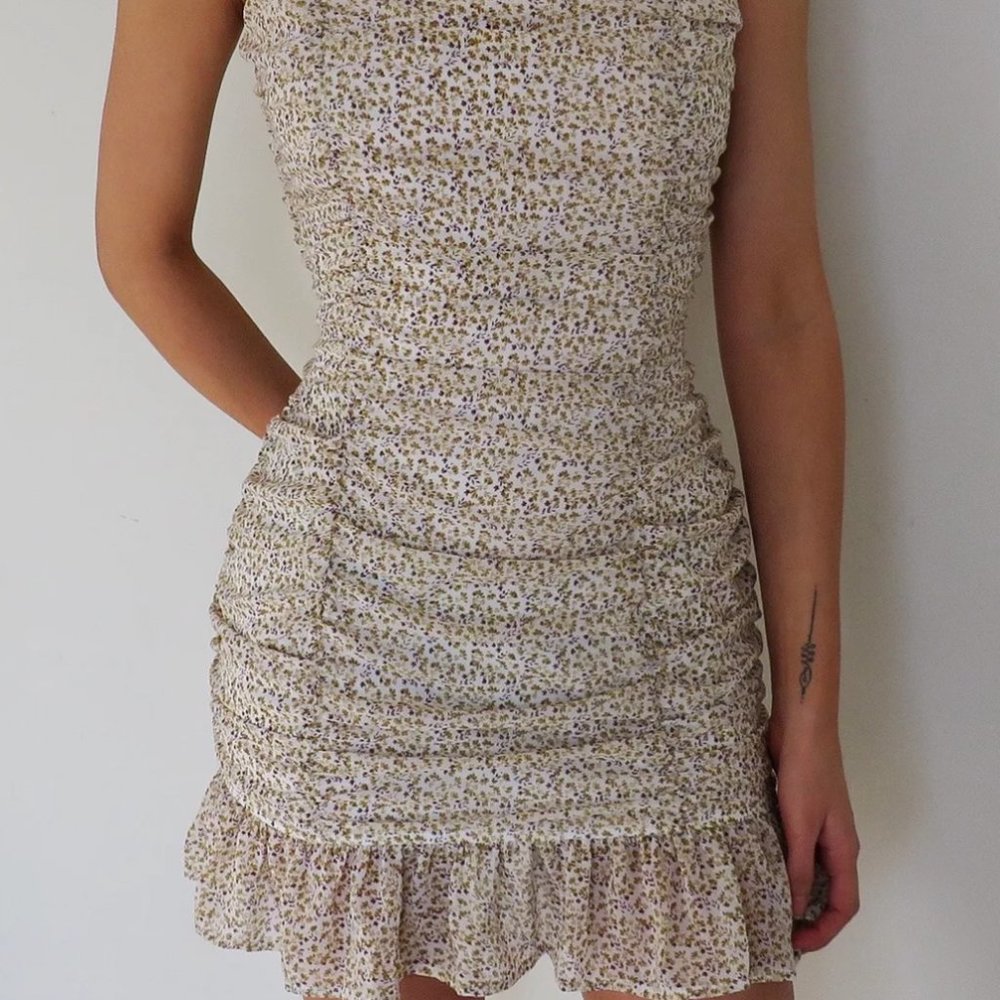 Floral Frill Mini Dress